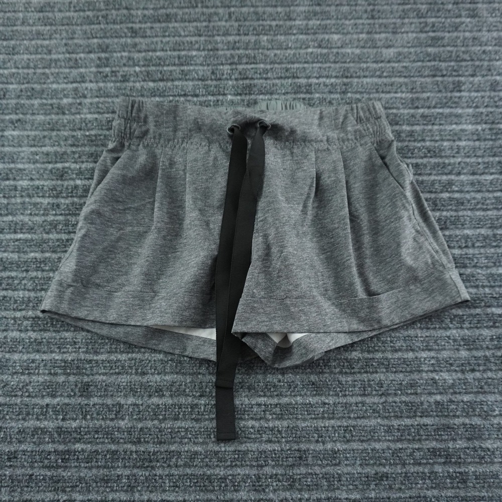 Lululemon Athletic Shorts Womens 6 Grey Heathered Drawstring Cuffed Hem